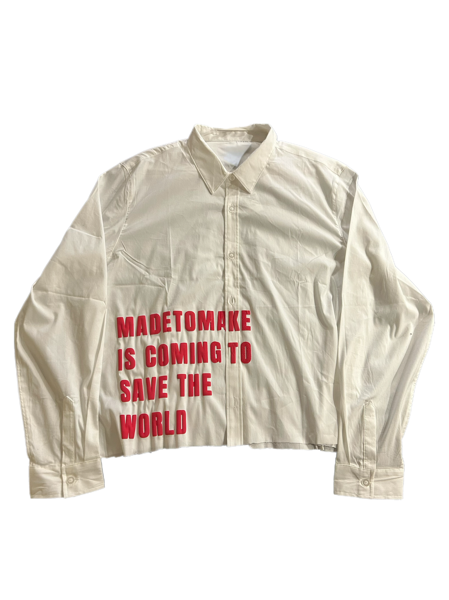 1/1 "SAVE THE WORLD" BUTTON UP